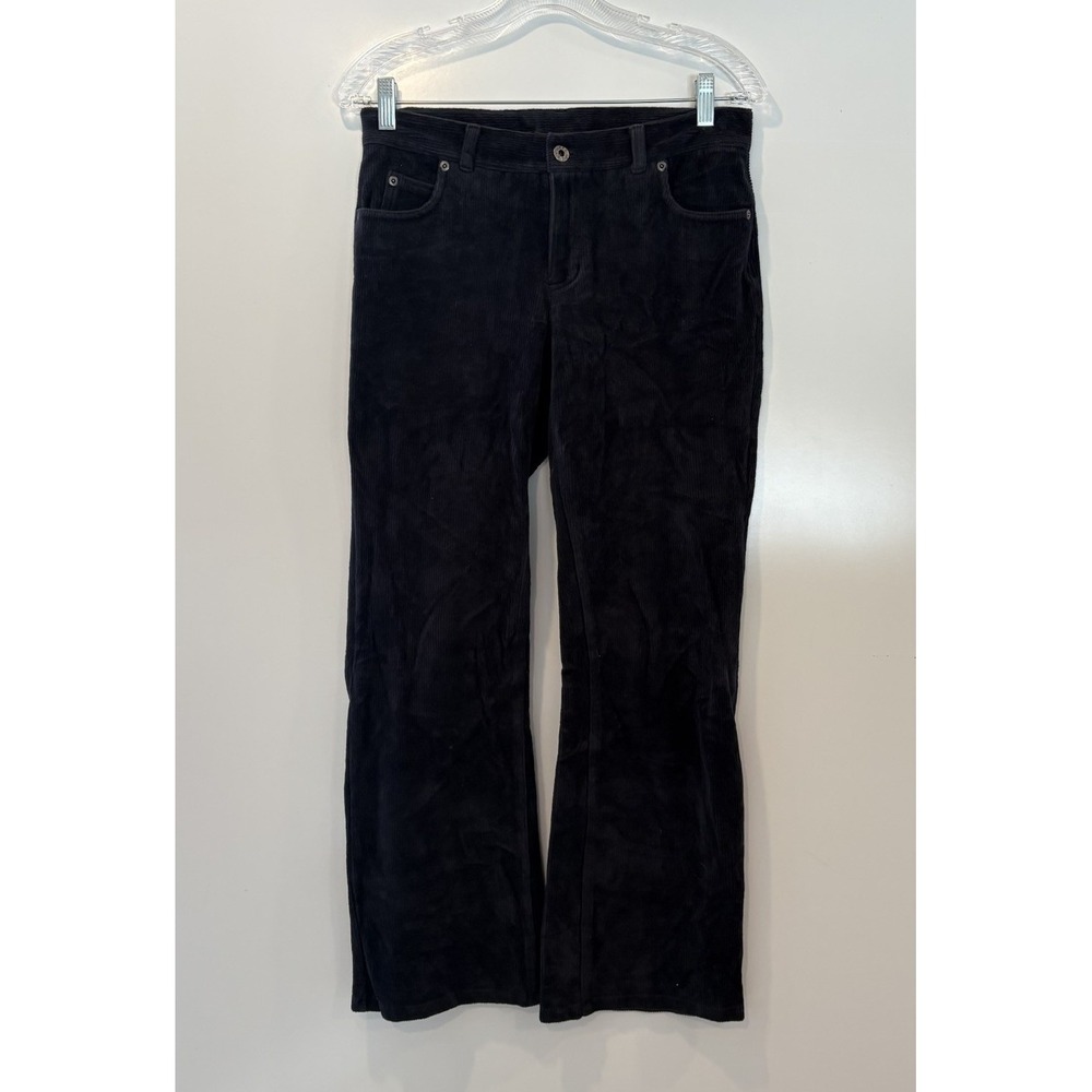 LL Bean Womens Navy Blue Corduroy Pants Straight Leg Stretch Size 4 Reg 0GGK8